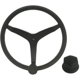 Uflex - V46 - 13.5" Stainless Steel Steering Wheel w/Speed Knob & Chrome Nut - Black V46B KIT